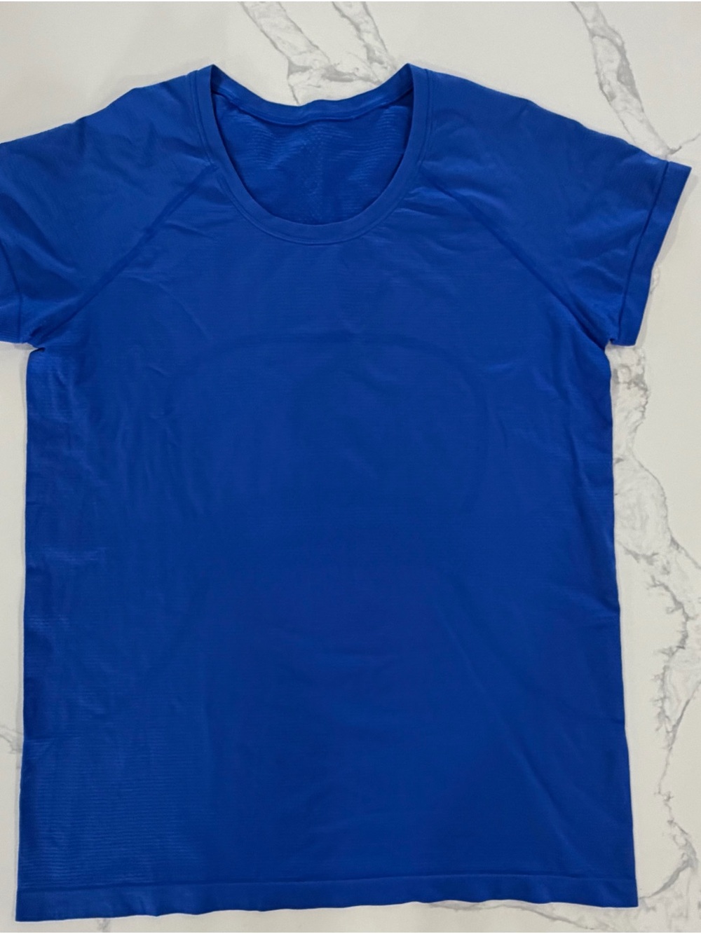 Lululemon Swiftly Tech Short Sleeve Shirt 2.0 Blue Crew Neck Athletic Top Sz 14